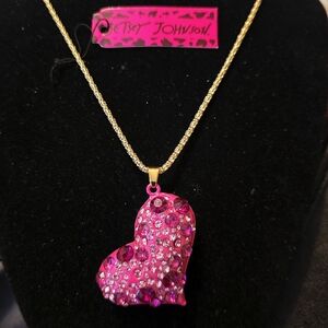 Betsey Johnson Pink Heart Pendant Necklace